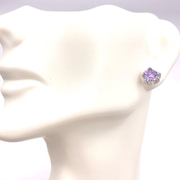 Set of 2 pairs sterling silver post stud earrings - Picture 3 of 5